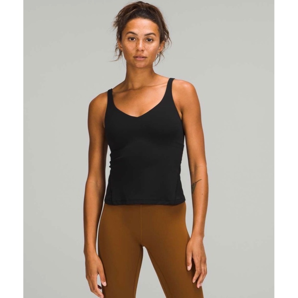 Lululemon Align Waist Length Tank Top Black Nulu Size 14 EUC
